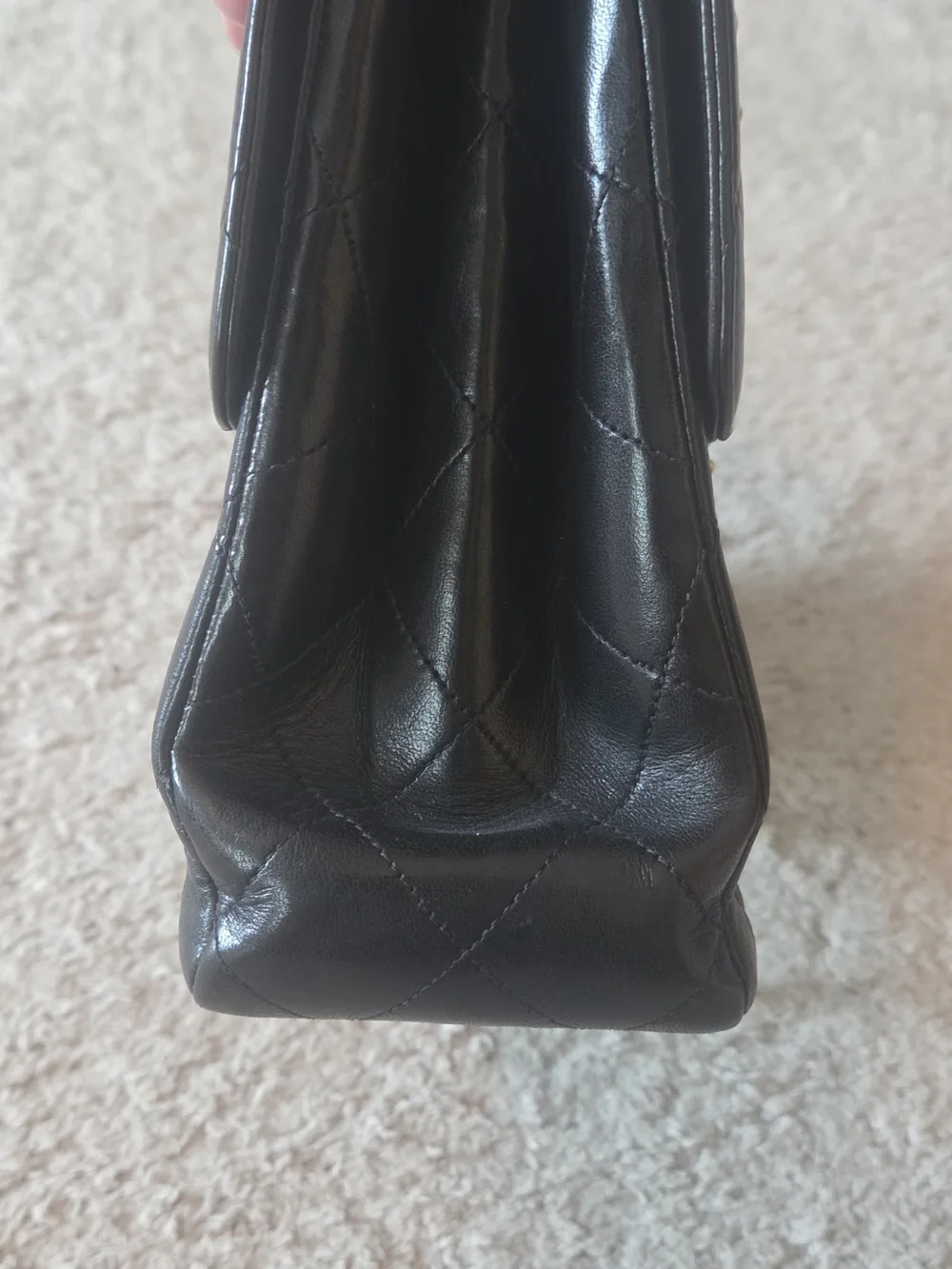 CHANEL 1996-1997 Both Side Classic Flap Jumbo Black Lambskin